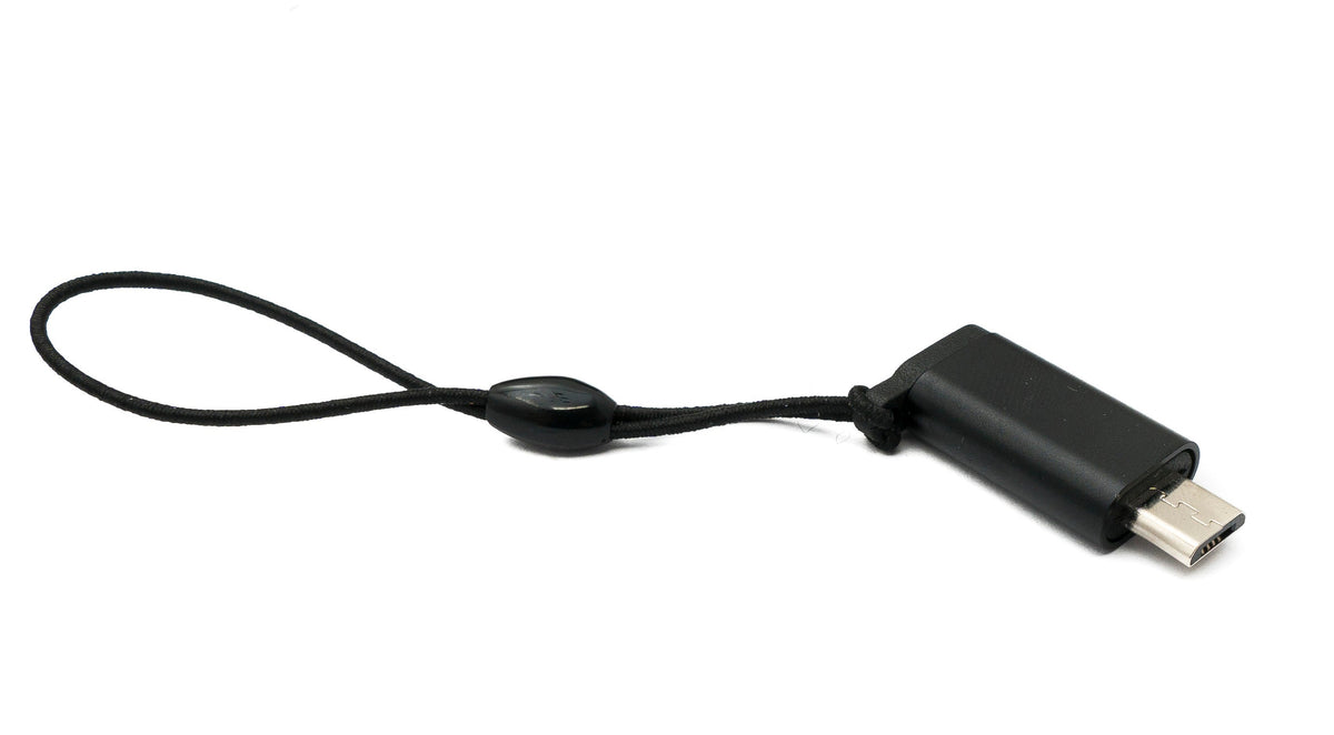 USB 3.1 Adapter Typ C Buchse zu 2.0 Micro B Stecker Schlaufe in Schwarz | System-S