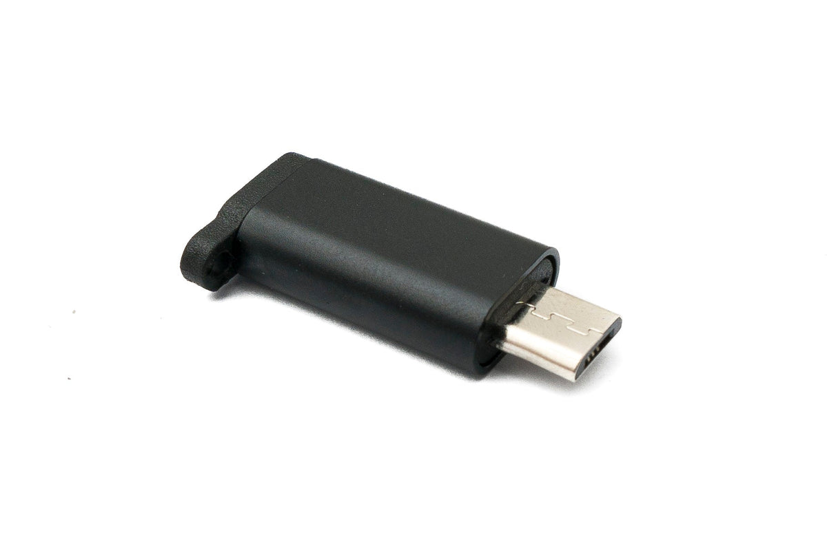 USB 3.1 Adapter Typ C Buchse zu 2.0 Micro B Stecker Schlaufe in Schwarz | System-S