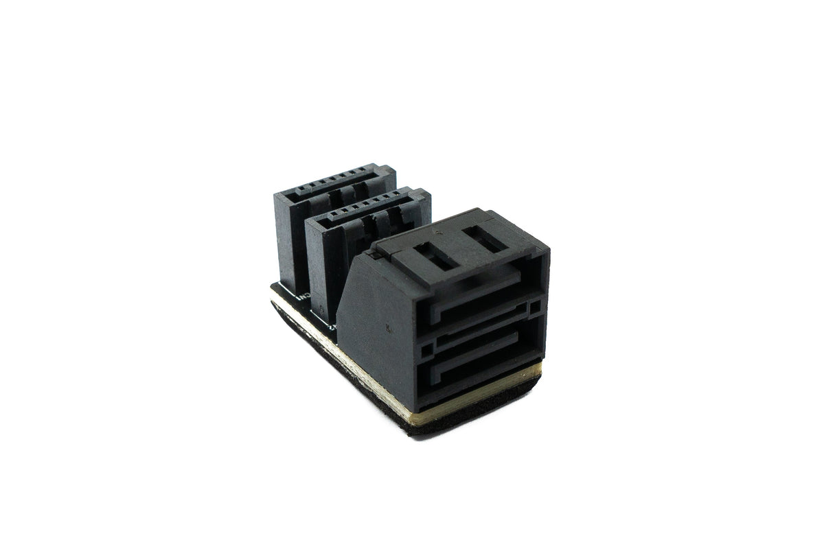 SATA Adapter 2x 7Pin Buchse zu 2x Stecker Kabel 90° für Mainboard SSD HDD | System-S