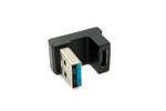 USB 3.1 Gen 2 U Turn 180° Adapter Typ C Buchse zu 3.0 Typ A Stecker in Schwarz | System-S
