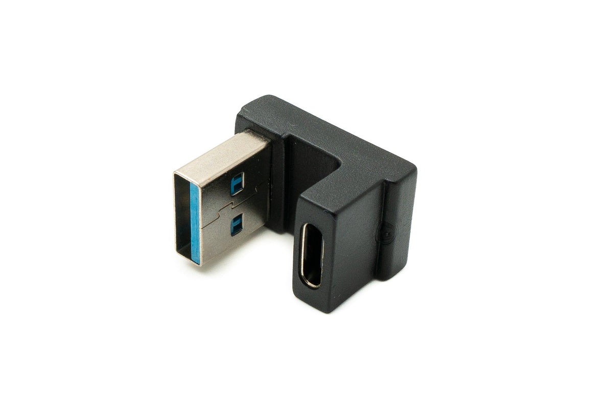 USB 3.1 Gen 2 U Turn 180° Adapter Typ C Buchse zu 3.0 Typ A Stecker in Schwarz | System-S