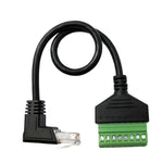 LAN Kabel 30 cm RJ45 Stecker zu 8 pin Terminalblock Winkel in Schwarz | System-S