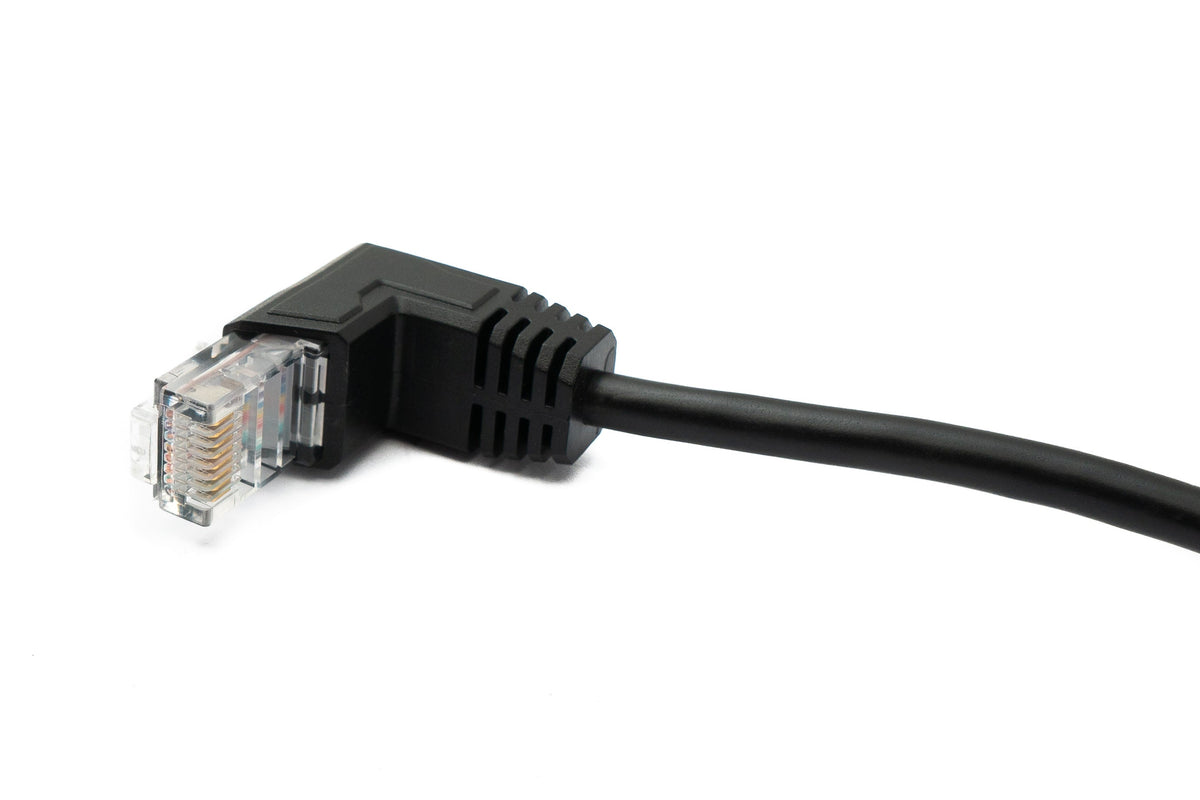 LAN Kabel 30 cm RJ45 Stecker zu 8 pin Terminalblock Winkel in Schwarz | System-S