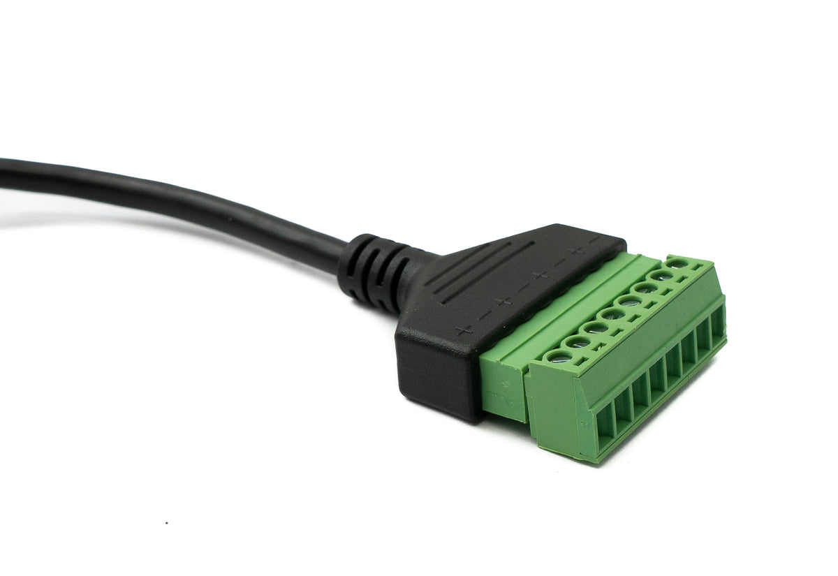 LAN Kabel 30 cm RJ45 Stecker zu 8 pin Terminalblock Winkel in Schwarz | System-S