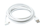 USB 2.0 Kabel 300 cm Micro B Stecker zu Typ A Stecker Winkel in Weiß | System-S