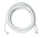 USB 2.0 Kabel 300 cm Micro B Stecker zu Typ A Stecker Winkel in Weiß | System-S