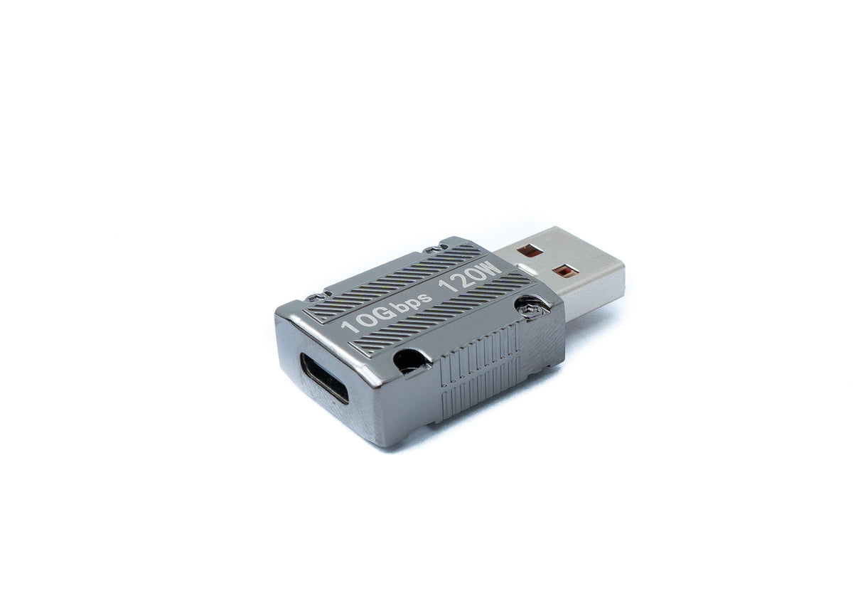 USB 3.1 Gen 2 Adapter Typ A Stecker zu Typ C Buchse Kabel in Grau 20A 100W | System-S