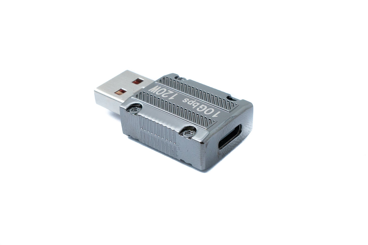 USB 3.1 Gen 2 Adapter Typ A Stecker zu Typ C Buchse Kabel in Grau 20A 100W | System-S