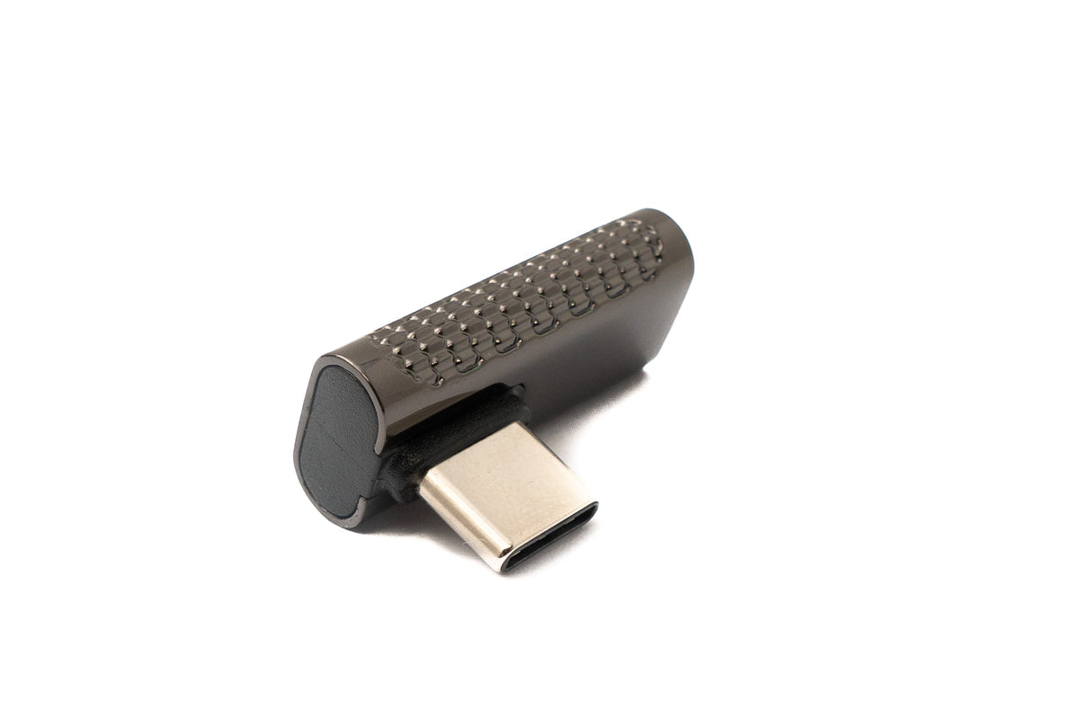 USB 3.2 Gen 2 Adapter Typ C Stecker zu Buchse Winkel Kabel in Grau | System-S