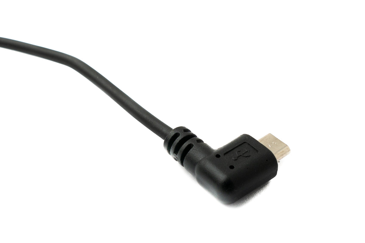 USB 2.0 Kabel 120 cm Typ A Stecker zu Micro B Stecker Spirale Winkel in Schwarz | System-S