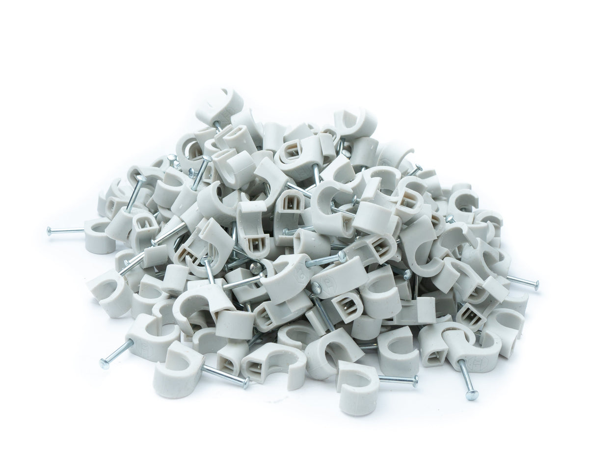 Expressschellen 230 x Set Nagel Kabel Schellen 10 mm Clip in Grau | System-S