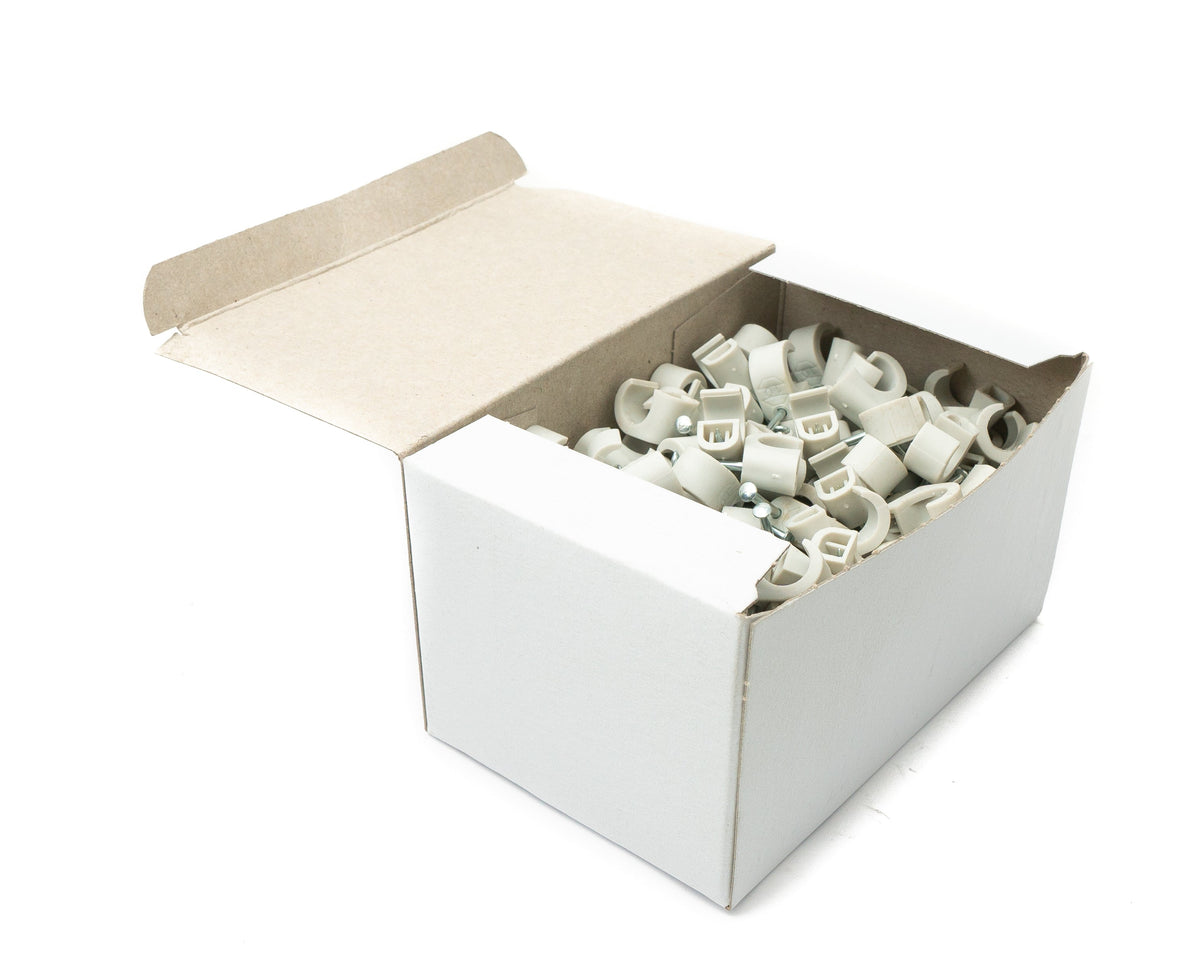 Expressschellen 230 x Set Nagel Kabel Schellen 10 mm Clip in Grau | System-S