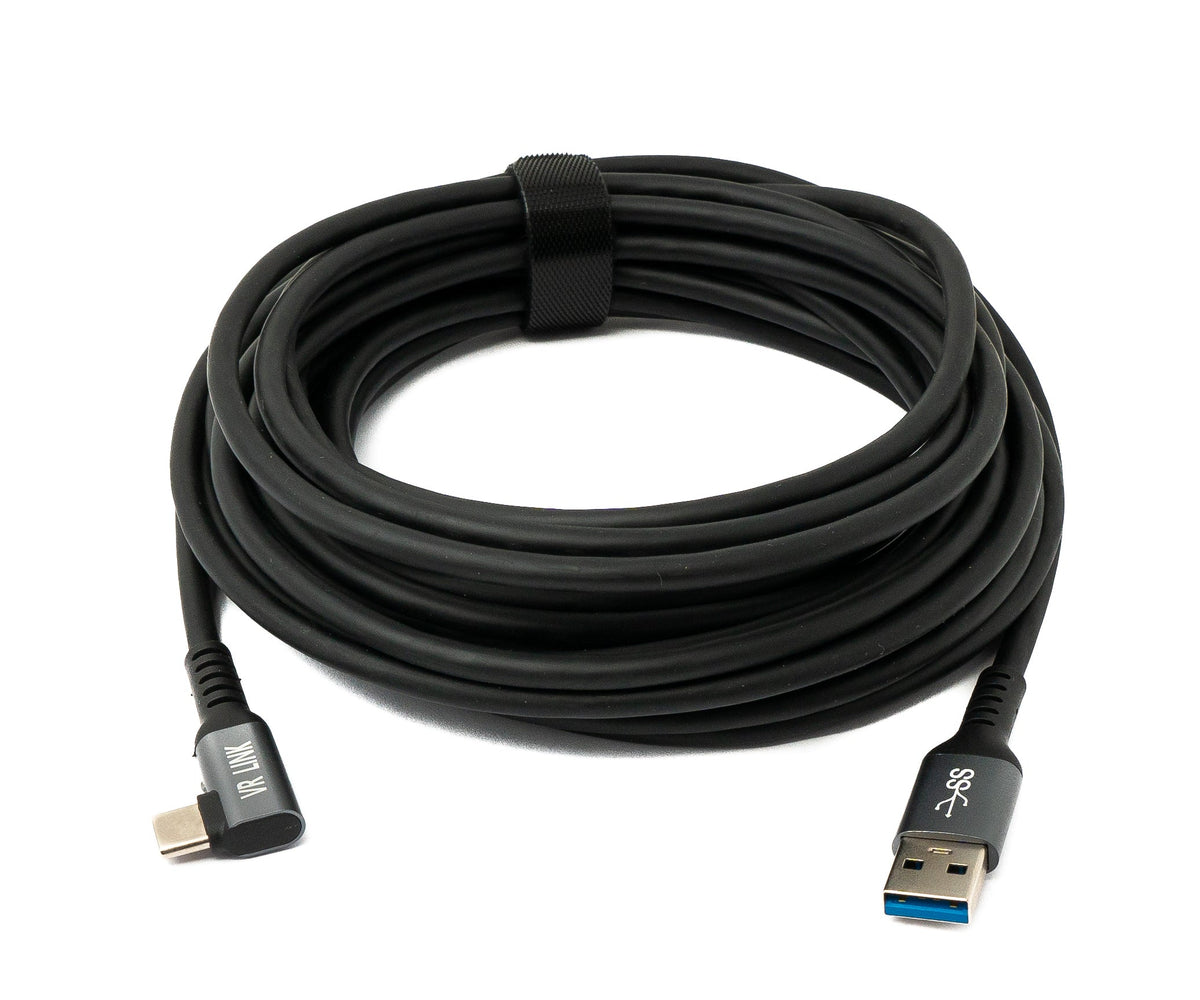 USB 3.2 Gen 1 Kabel 5m Typ C Stecker zu 3.0 Typ A Stecker Winkel Schwarz | System-S