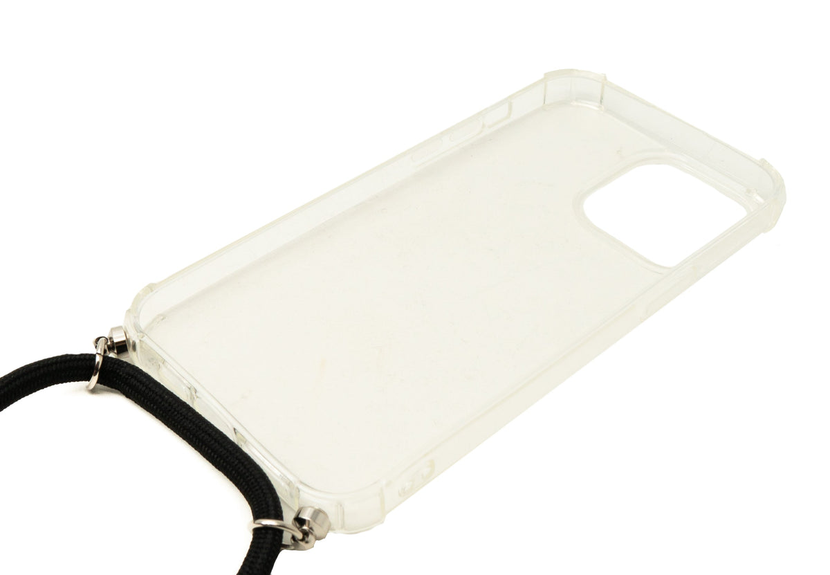 Schutzhülle aus Silikon mit Halsband in Transparent Hülle für iPhone 14 Pro | System-S