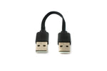 USB 2.0 Kabel 10 cm Typ A Stecker zu Stecker Adapter kurz flach in Schwarz | System-S
