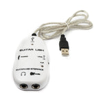 Gitarre Interface 1 m 6.35 mm Klinke Buchse zu Buchse & USB 2.0 Stecker Adapter | System-S