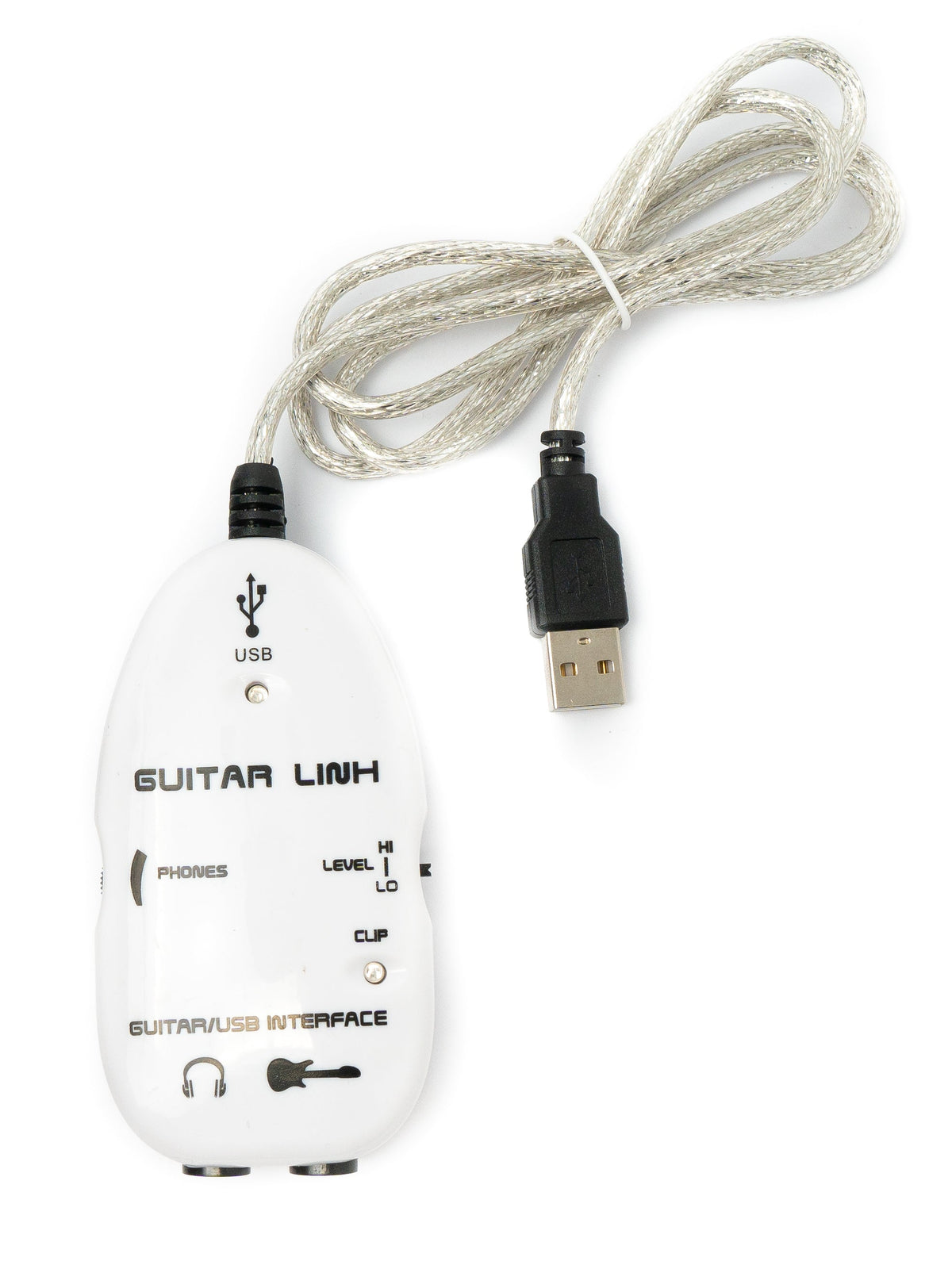 Gitarre Interface 1 m 6.35 mm Klinke Buchse zu Buchse & USB 2.0 Stecker Adapter | System-S