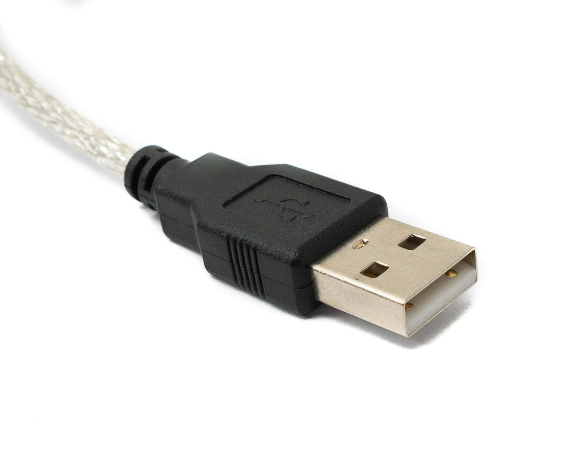 Gitarre Interface 1 m 6.35 mm Klinke Buchse zu Buchse & USB 2.0 Stecker Adapter | System-S