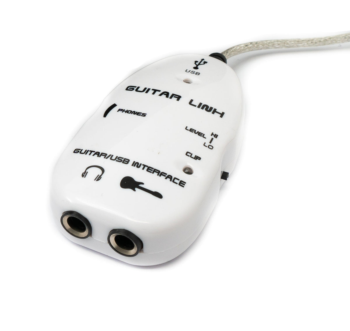 Gitarre Interface 1 m 6.35 mm Klinke Buchse zu Buchse & USB 2.0 Stecker Adapter | System-S