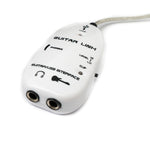 Gitarre Interface 1 m 6.35 mm Klinke Buchse zu Buchse & USB 2.0 Stecker Adapter | System-S
