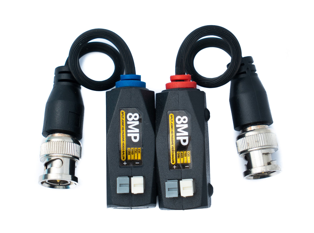2x UTP Kabel 10 cm Screw Lock zu BNC Stecker für HD Kameras Adapter in Schwarz | System-S