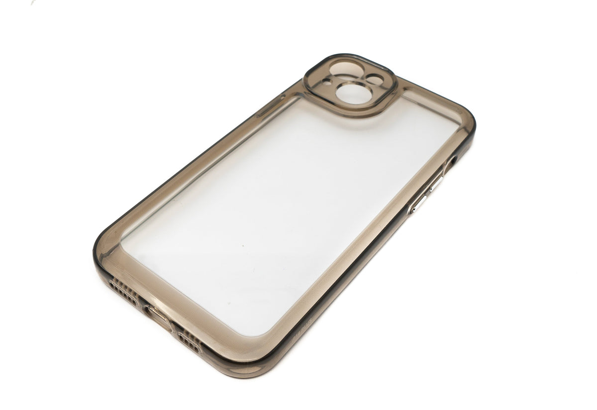 Schutzhülle stoßfest TPU Silikon in Schwarz Transparent Hülle für iPhone 14 Plus | System-S