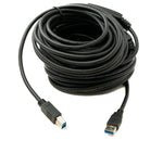USB 3.0 Repeater Kabel 20 m Typ A Stecker zu B Stecker in Schwarz | System-S