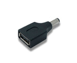 DC Adapter 20V 5,5 x 2,1 Stecker zu USB 2.0 Buchse Kabel in Schwarz | System-S