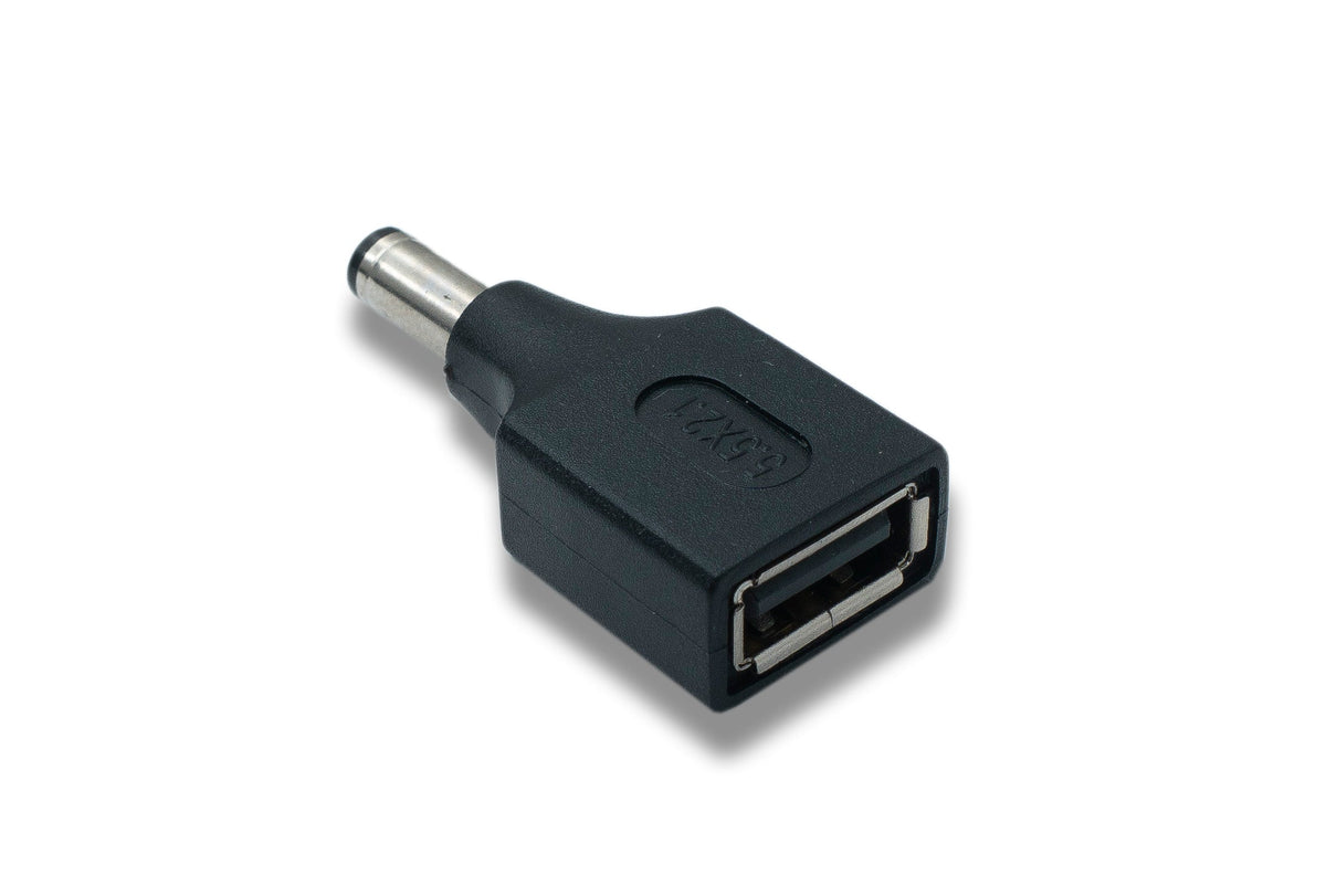 DC Adapter 20V 5,5 x 2,1 Stecker zu USB 2.0 Buchse Kabel in Schwarz | System-S