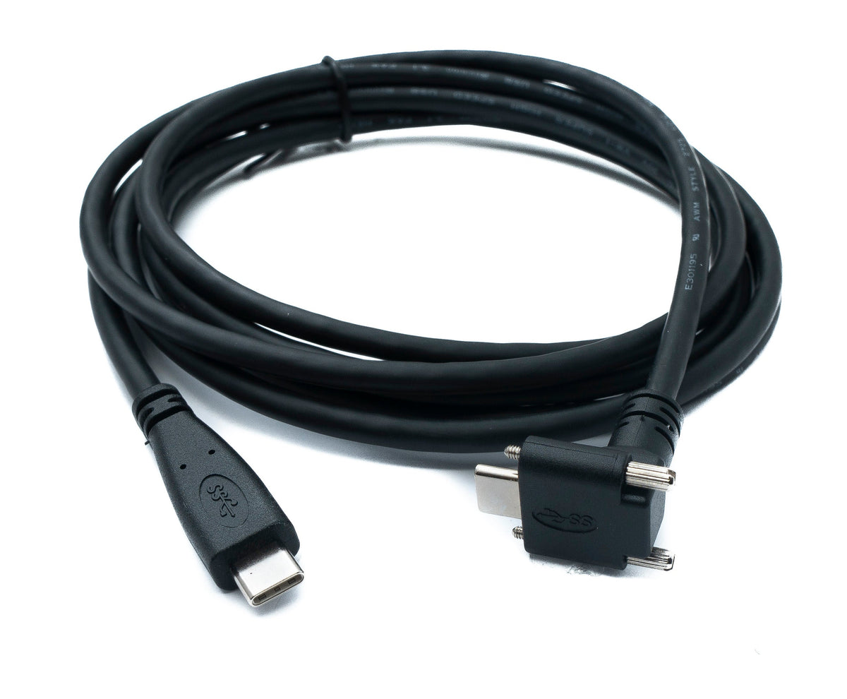 USB 3.1 Gen 2 Kabel 2 m Typ C Stecker zu Stecker Panel Mount Winkel Up Down Angled 10 Gbit/s 100W | System-S