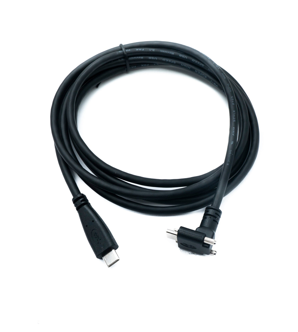 USB 3.1 Gen 2 Kabel 2 m Typ C Stecker zu Stecker Panel Mount Winkel Up Down Angled 10 Gbit/s 100W | System-S