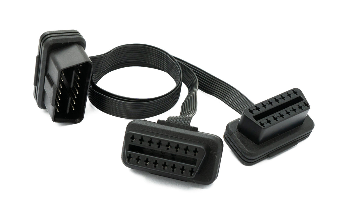 OBD Y Kabel 30 cm OBD 2 16pin J1962M Stecker zu 2x J1962F Buchse flach für Auto | System-S