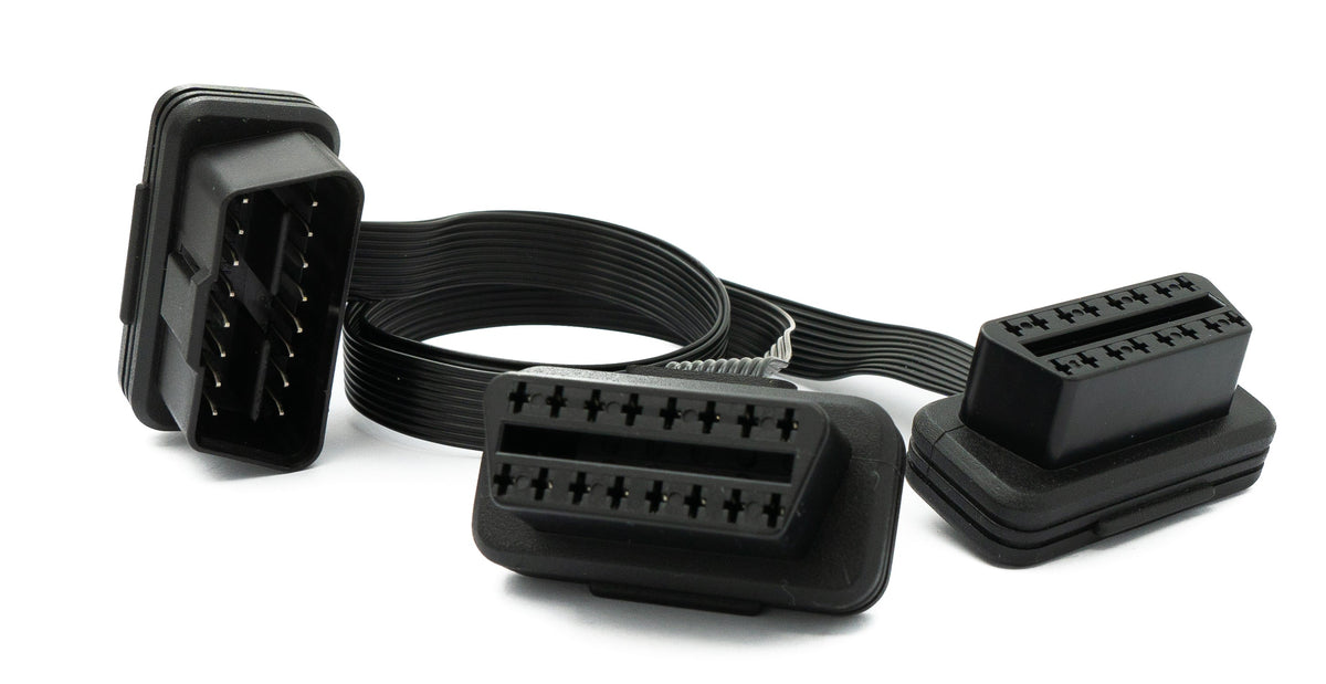 OBD Y Kabel 30 cm OBD 2 16pin J1962M Stecker zu 2x J1962F Buchse flach für Auto | System-S