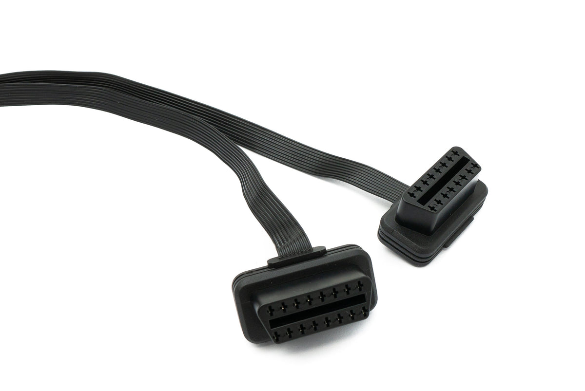 OBD Y Kabel 30 cm OBD 2 16pin J1962M Stecker zu 2x J1962F Buchse flach für Auto | System-S
