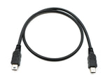 USB 2.0 Kabel 50 cm Mini B Stecker zu Stecker in Schwarz | System-S