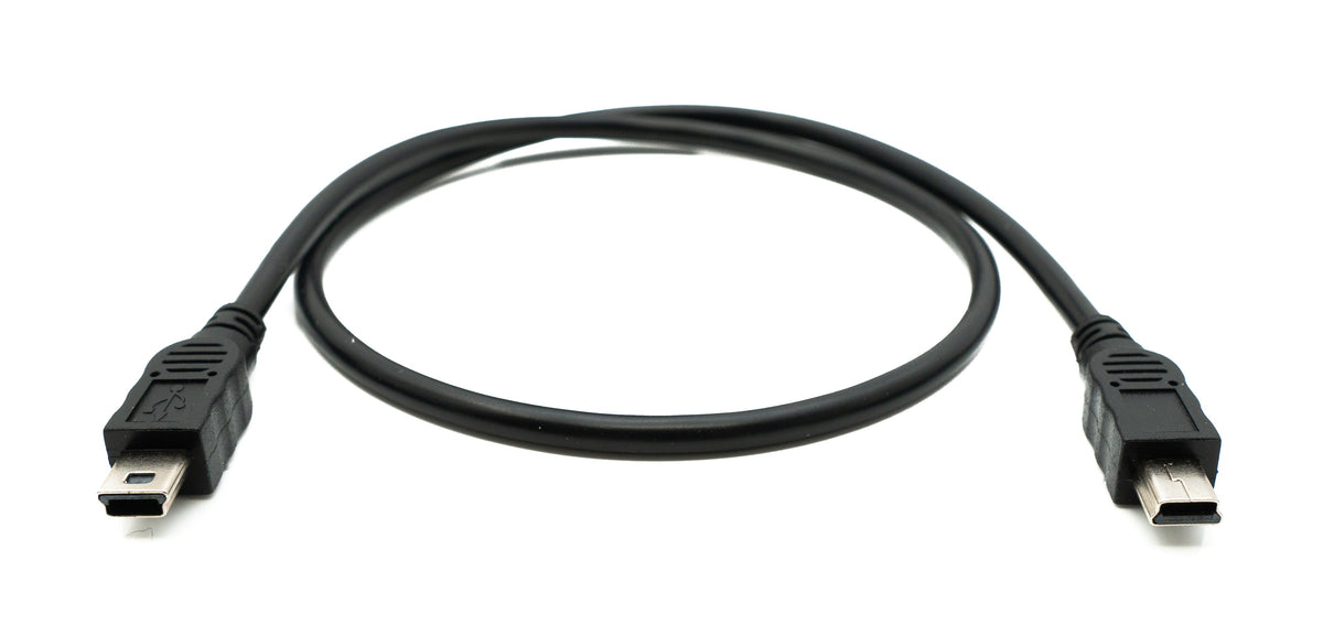 USB 2.0 Kabel 50 cm Mini B Stecker zu Stecker in Schwarz | System-S
