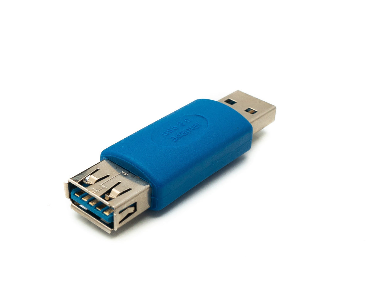 USB 3.0 Adapter Typ A Stecker zu Buchse Kabel in Blau | System-S