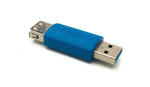 USB 3.0 Adapter Typ A Stecker zu Buchse Kabel in Blau | System-S