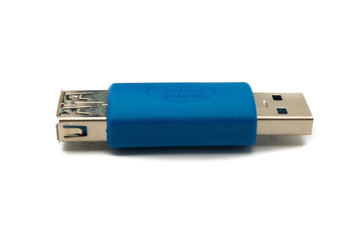 USB 3.0 Adapter Typ A Stecker zu Buchse Kabel in Blau | System-S
