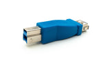 USB 3.0 Adapter Typ B Stecker zu Typ A Buchse Kabel in Blau | System-S