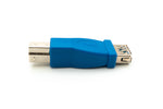 USB 3.0 Adapter Typ B Stecker zu Typ A Buchse Kabel in Blau | System-S