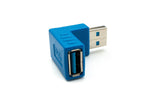 USB 3.0 Adapter Typ A Stecker zu Buchse Winkel Kabel in Blau | System-S