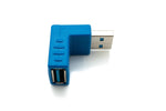 USB 3.0 Adapter Typ A Stecker zu Buchse Winkel Kabel in Blau | System-S