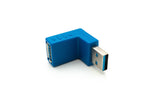 USB 3.0 Adapter Typ A Stecker zu Buchse Winkel Kabel in Blau | System-S