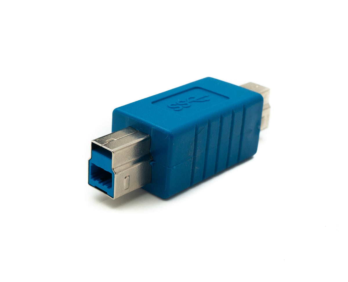 USB 3.0 Adapter Typ B Stecker zu Stecker Kabel in Blau | System-S