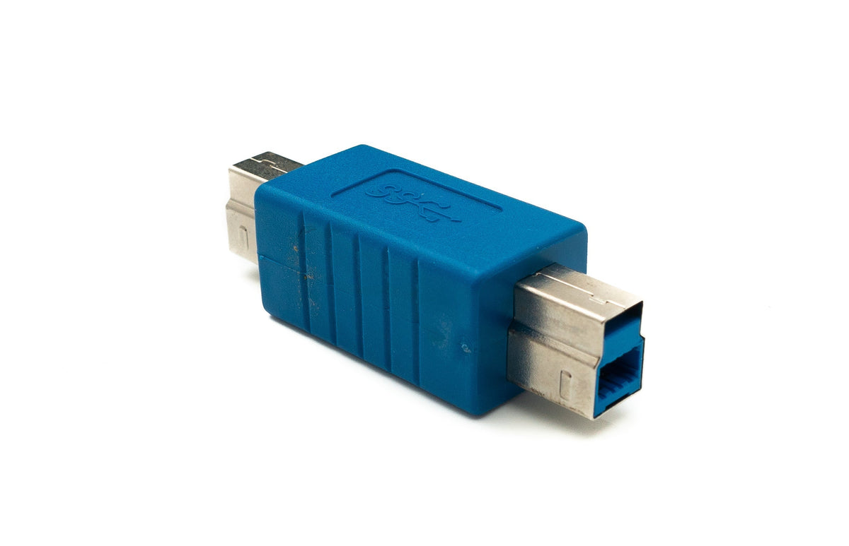 USB 3.0 Adapter Typ B Stecker zu Stecker Kabel in Blau | System-S