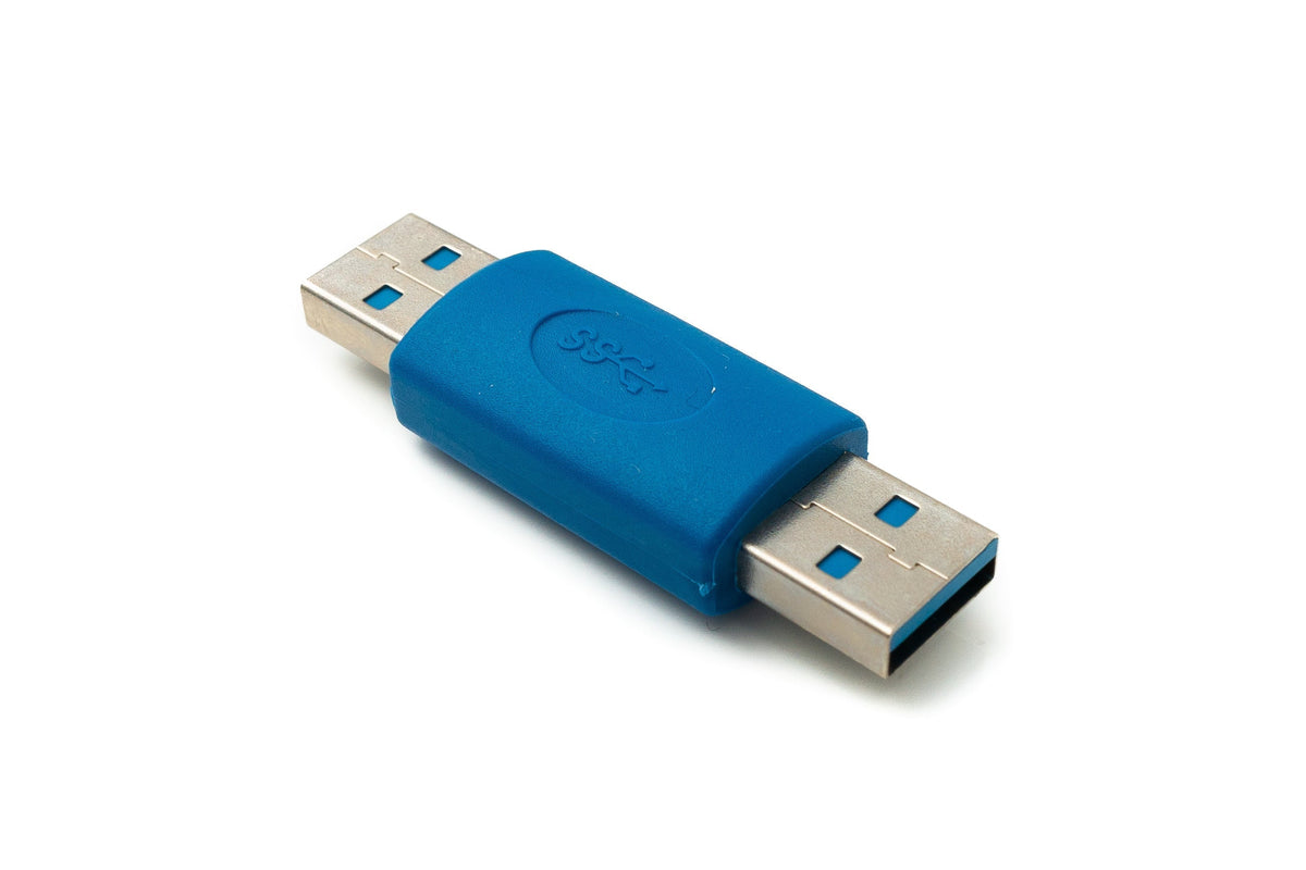 USB 3.0 Adapter Typ A Stecker zu Stecker Kabel in Blau | System-S