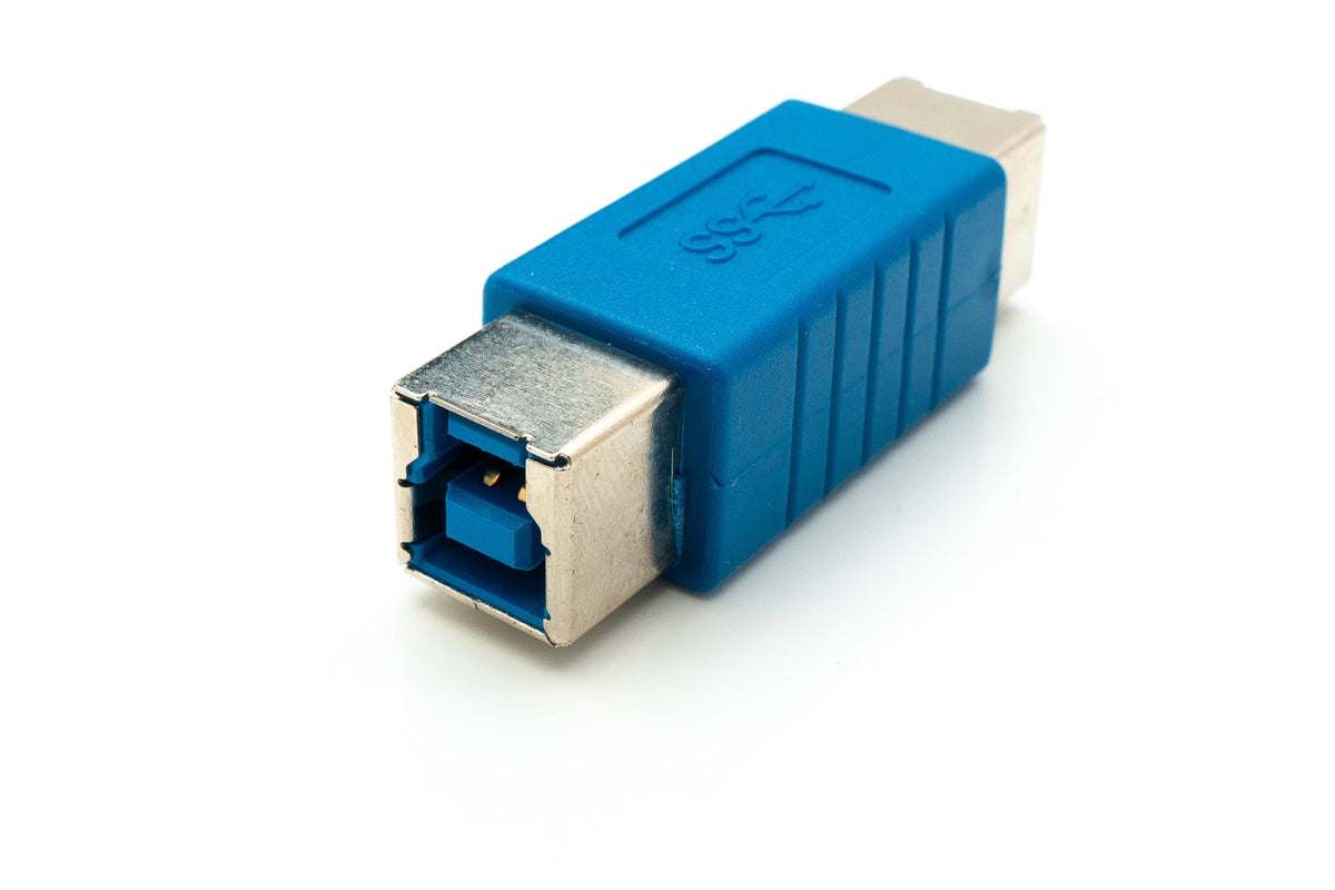 USB 3.0 Adapter Typ B Buchse zu Buchse Kabel in Blau | System-S