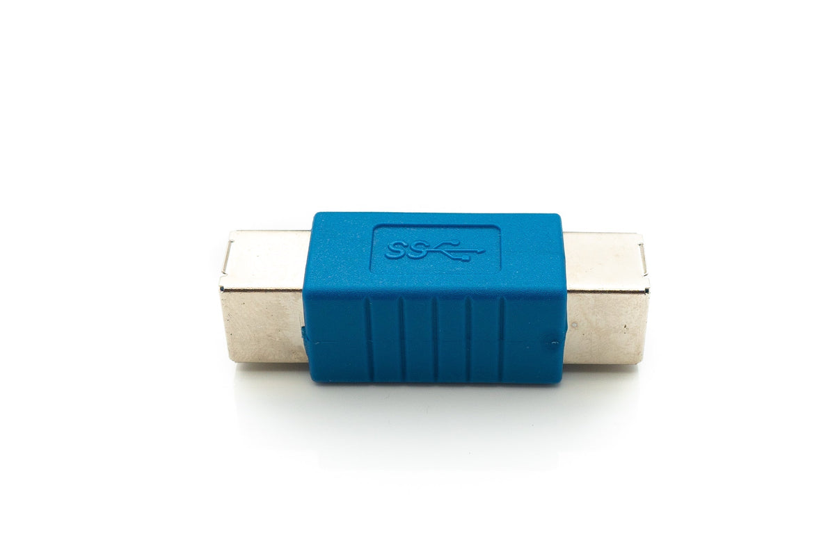 USB 3.0 Adapter Typ B Buchse zu Buchse Kabel in Blau | System-S
