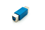 USB 3.0 Adapter Typ B Buchse zu Buchse Kabel in Blau | System-S